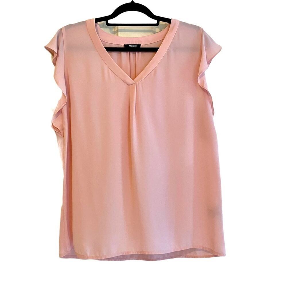 Premise Peach V Neck Blouse Large